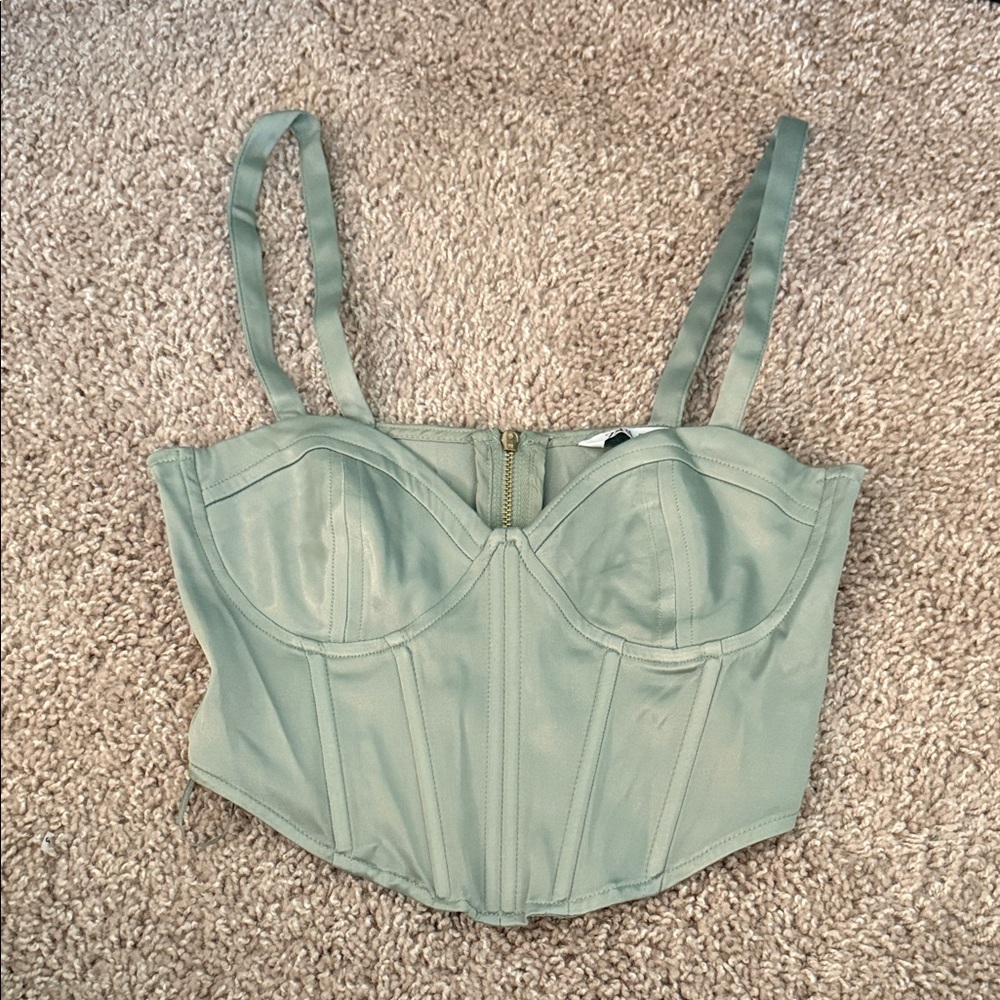 Zara Sage Green Crop Top